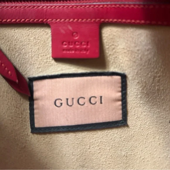 Gucci x GucciGhost Red Leather Diamond GG Large Messenger Bag Pouch 429004 - Picture 5 of 7